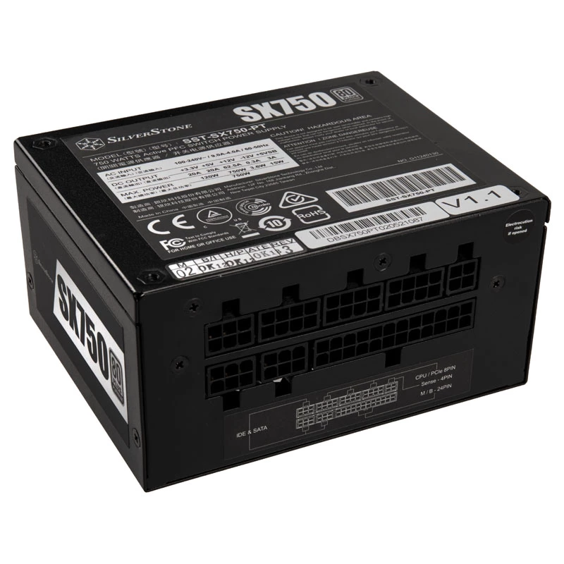 Toiteplokk SILVERSTONE SX750 Platinum 750W 80 Plus Platinum, SFX-L vormitegur