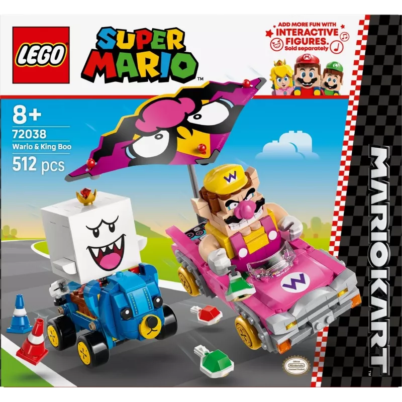 LEGO ehitusmänguasjade komplekt 72038 Super Mario Mario Kart Wario King Buu Huu – tegelaskujud ja rajaosad