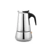 Moka pot Maestro MR-1660 0,2 L roostevabast terasest pliidil kasutatav kohvimasin, 4 tassi, must käepide