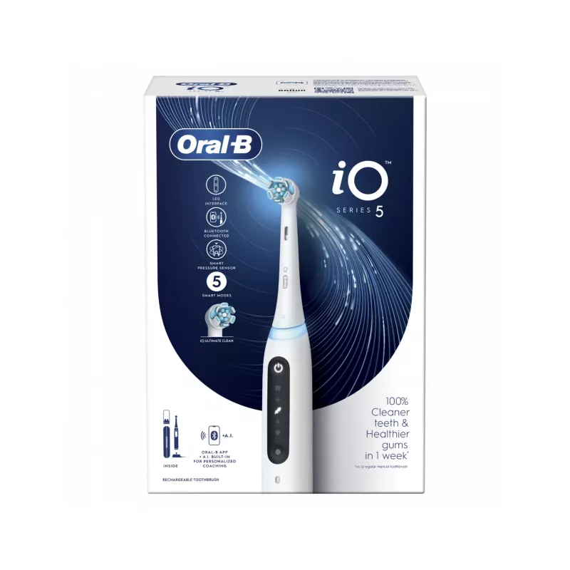 Oral-B iO5 elektriline hambahari kotiga Quite Valge 1 tk