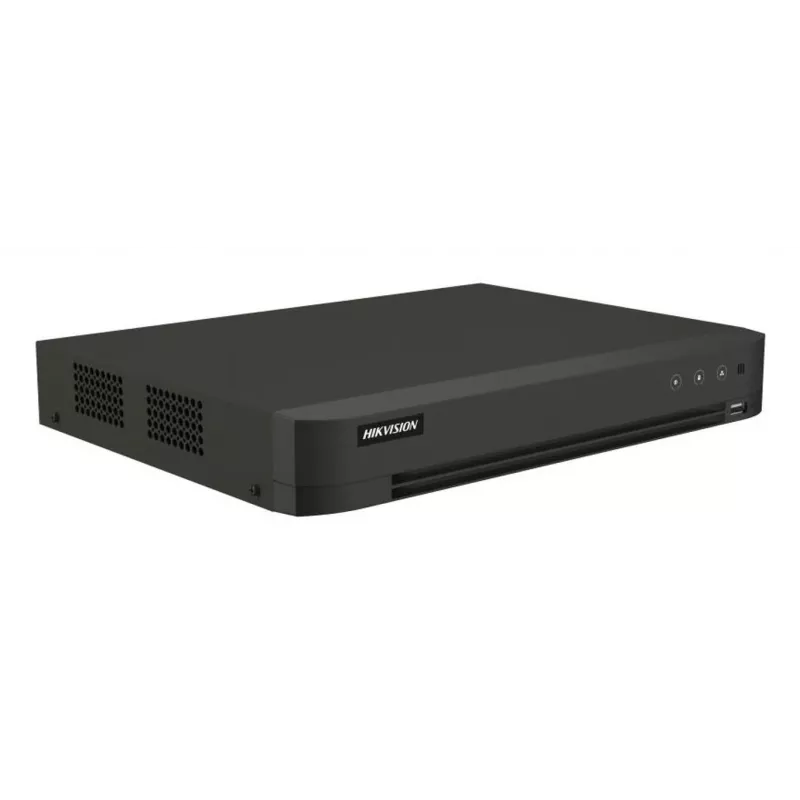 DVR Hikvision Pro seeria 8-kanaliline 5 MP 1U H.265 AcuSense, 8 sisendit, Gigabit Ethernet, 12 TB kõvaketas, 12 V, 24 W
