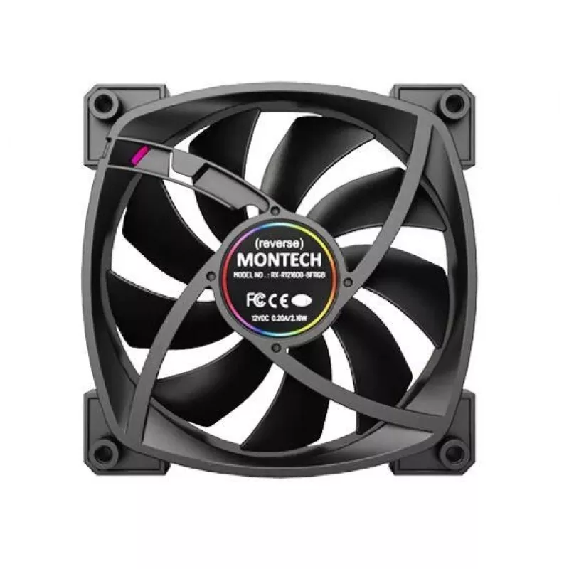 Montech RX120 PWM arvutikorpuse ventilaator 12 cm Must 3 tk