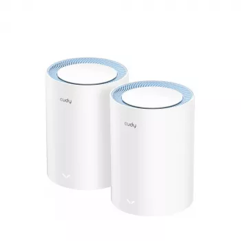 Cudy M1200 2-pakendiga võrgusüsteem — kaheribaline Wi‑Fi 5 (300/867 Mbit/s), 2 seadet, 1x LAN-port, toetab 100 seadet