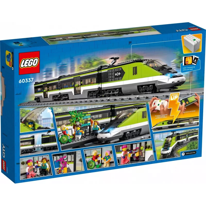 LEGO 60337 City Express reisirongi komplekt – kaugjuhitav mänguasi lastele, poistele ja tüdrukutele, töötavate esitulede, 2 vaguni ja 24 rööpatükiga
