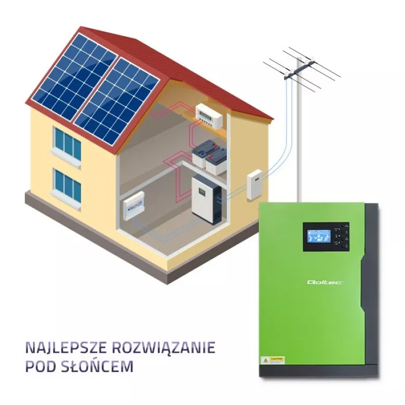 Off-grid inverter Qoltec 53887 solar inverter 10 kVA Lithium Polymer Must