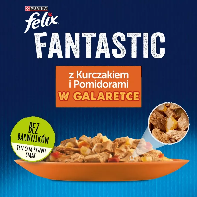Felix Fanstastic Chicken, Tomato - Märg kassitoit - 85 g