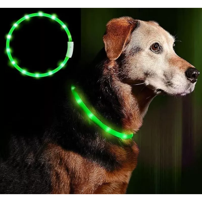 LED-krae Anicoll roheline koertele ja kassidele mudel laetav valgustus