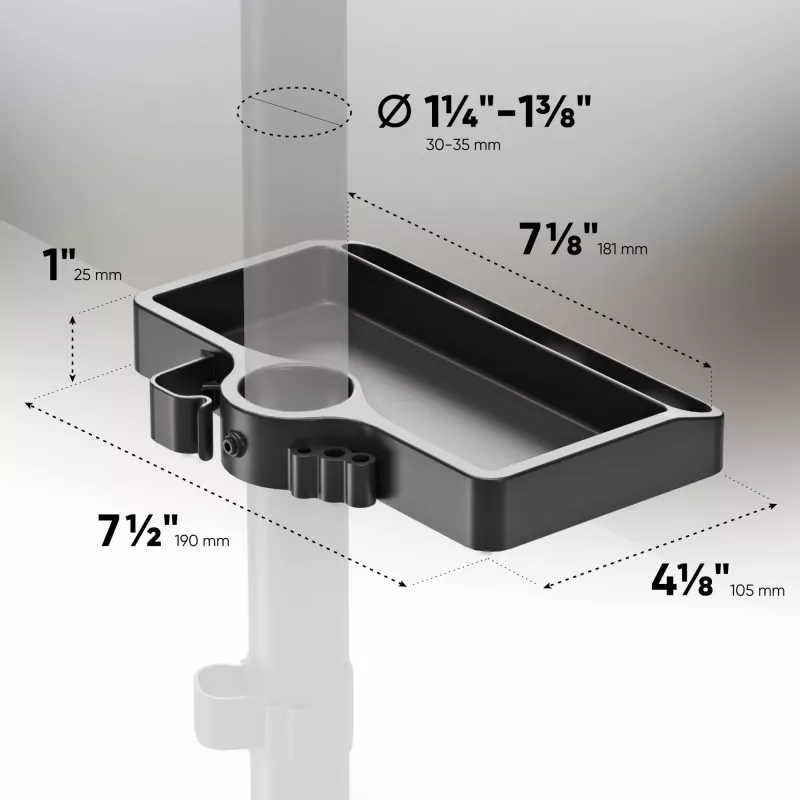 Riiul ONKRON A35, must ABS-plast, 190×105 mm, 160 g