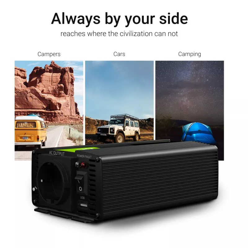 roheline Cell INV24 toiteadapter/inverter Auto 1500 W must