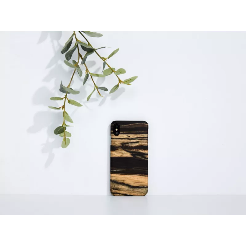 Telefonikorpus man and wood iPhone XS Max jaoks — valge eebenipuu must