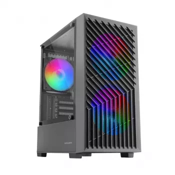 Arvutikorpus TACENS Mars Gaming MC-VORTEX Mini Tower Mini-ITX/Micro-ATX karastatud klaas must, 3x120mm, 27,3 cm GPU, 162 mm protsessori jahuti