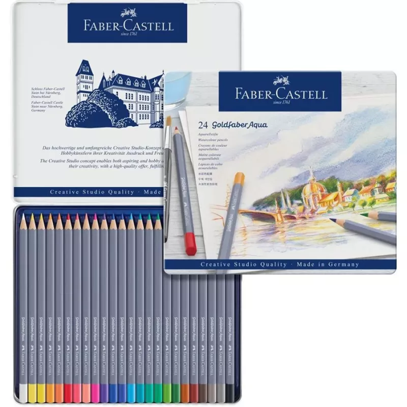 Värvilised pliiatsid Faber-Castell Goldfaber Aqua 24 tk