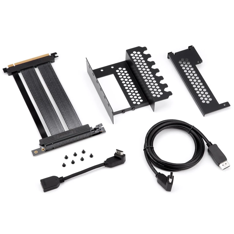 CableMod vertikaalne PCI-e kronstein, PCI-e 4.0 väljaanne, HDMI + DisplayPort, must