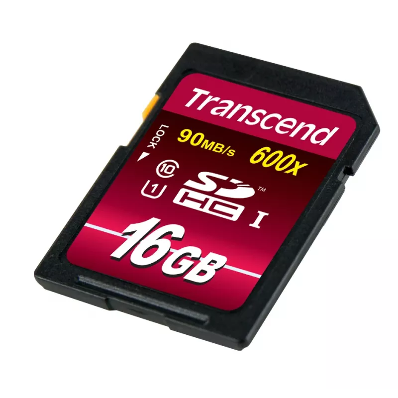 Flash Memory Transcend 16GB SDHC Class 10 UHS-I 600x TS16GSDHC10U1