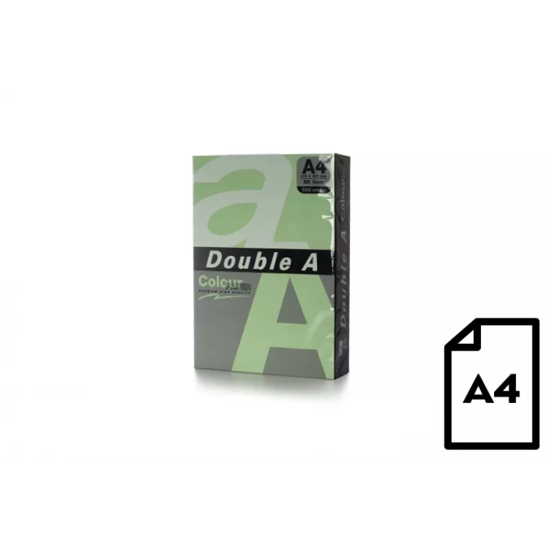 Värviline paber Double A, 80g, A4, 500 lehte, smaragdroheline