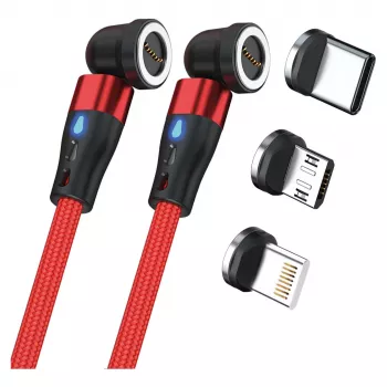USB-kaabel RealPower MagneticCharge2 1m Punane Kiirlaadimine Andmeedastus