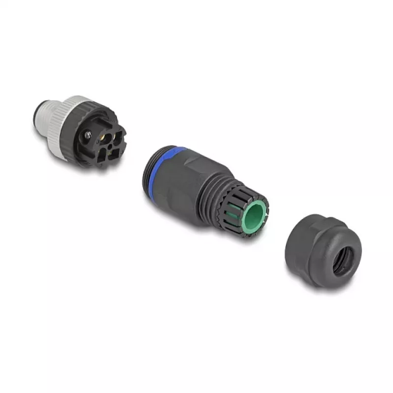 DeLOCK M12 pistik A-kodeeringuga 4 pin isane kruviühendus 60533