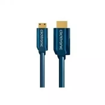 Mini-HDMI+Adapterkaabel Ethernetiga (HDMI A/HDMI Mini C) - 2,0m kiire adapter HDMI-lt Mini-HDMI-le
