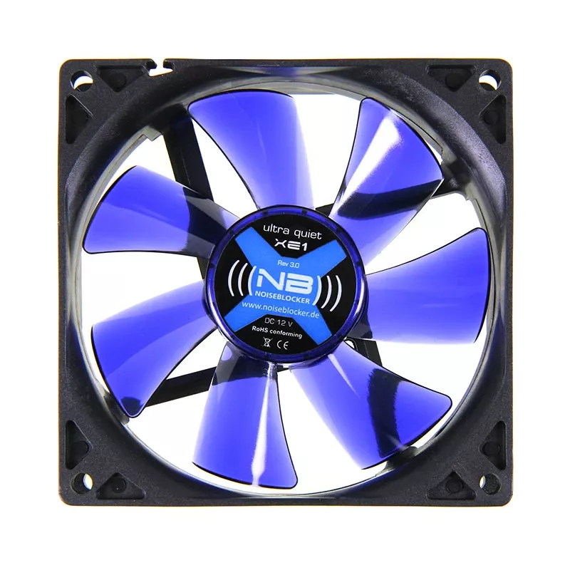 Arvutikorpuse ventilaator NoiseBlocker MustSilentFan XE1 92 mm, 1500 RPM, 17 dB, 50 m³/h, 4 V, must