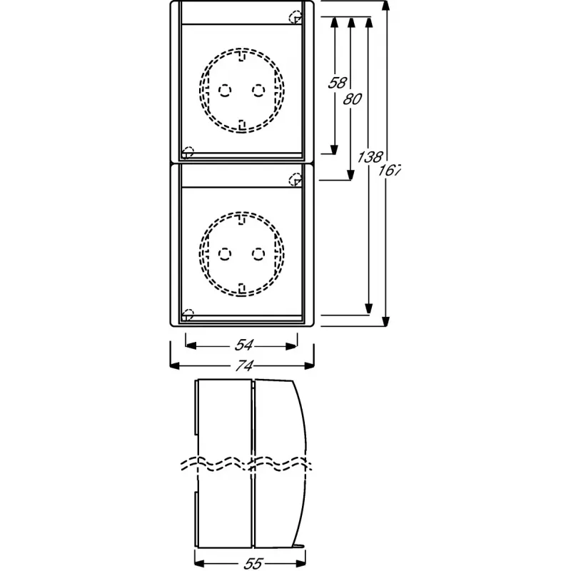 BUSCH JAEGER BJ 20-02EW-53 pistikupesa hingedega kaanega vertikaalne 2f ookean IP44 hall/sinine
