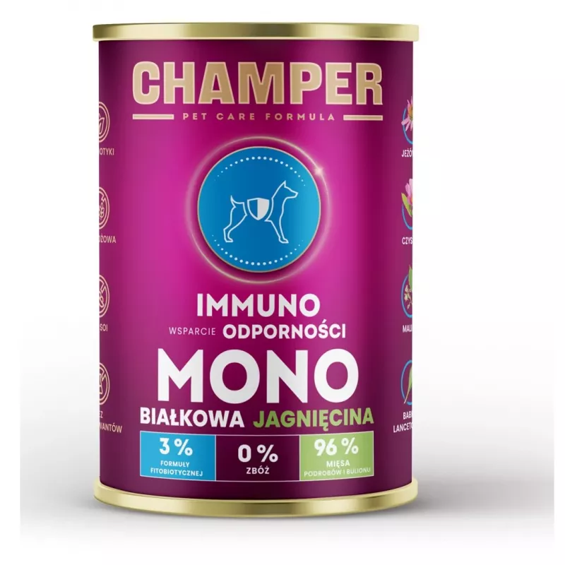 CHAMPER Immuno Monoprotein Lamb - märg koeratoit - 400g