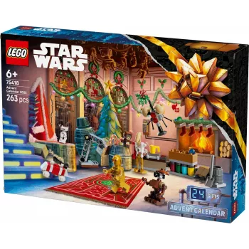 LEGO Star Warsi ehitusmänguasi 2025. aasta advendikalender — komplekt 75418, hooajalised ehitatavad minifiguurid ja mudelid