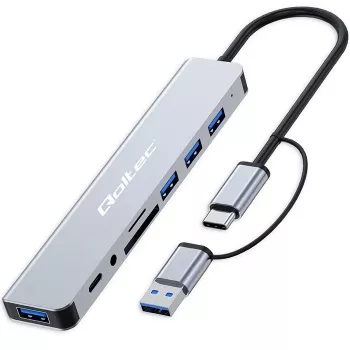 QOLTEC USB-C jaotur 4x USB + SD/TF kaardilugeja mudel 53794
