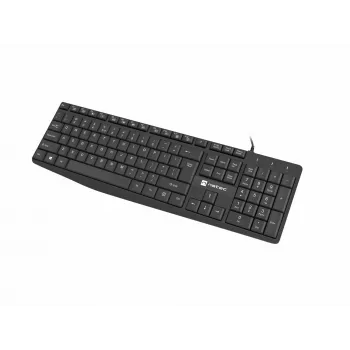Juhtmega täissuuruses klaviatuur NATEC NAUTILUS NKL-1950 — USB, QWERTY US International, 105 klahvi, must