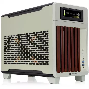 Mini korpus THERMALTAKE TR100 WS Matcha roheline kompaktne disain, mini-ITX/microATX tugi