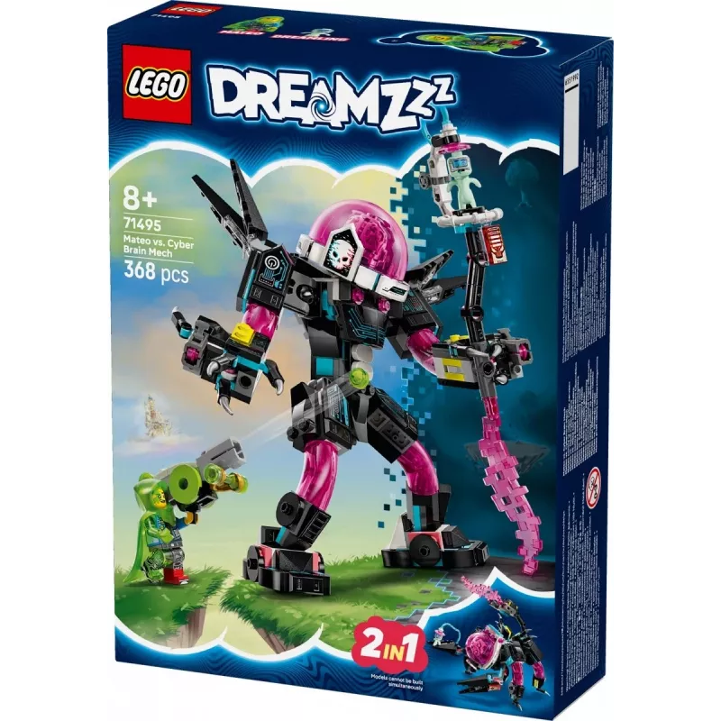 Ehitusmänguasi LEGO 71495 Mateo vs. Cyberbrain Mech — mängukomplekt minifiguuride ja ehitatava mechiga
