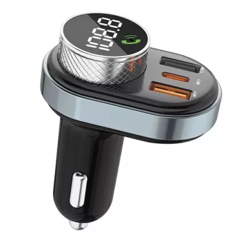 Käed-vabad komplekt Awei C-843 Bluetooth 5.0 FM-saatja, USB ja USB-C ühendustega