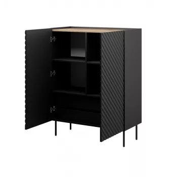 Riiulisüsteem cama meble ONDA 2D2SZ raamaturiiul 98×45×127 cm must