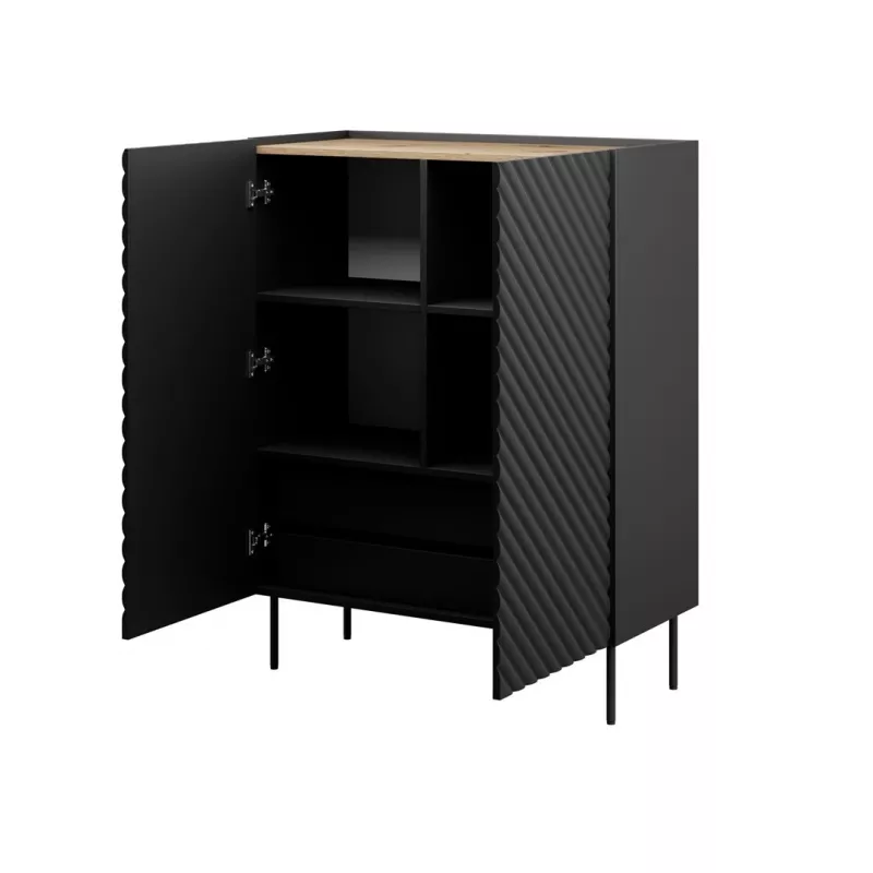 Riiulisüsteem cama meble ONDA 2D2SZ raamaturiiul 98×45×127 cm must