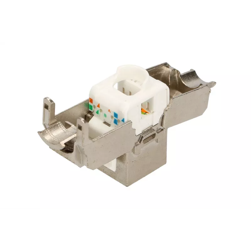 Extralink Keystone CAT6A STP RJ45 vinklis metallist keystone-pesa, üheportne