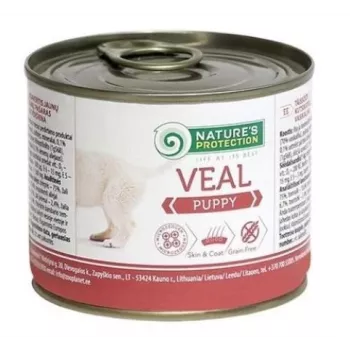 Märg kutsikatoit nature’s protection Vasikaliha 200 g — täisväärtuslik teraviljavaba eine kutsikatele