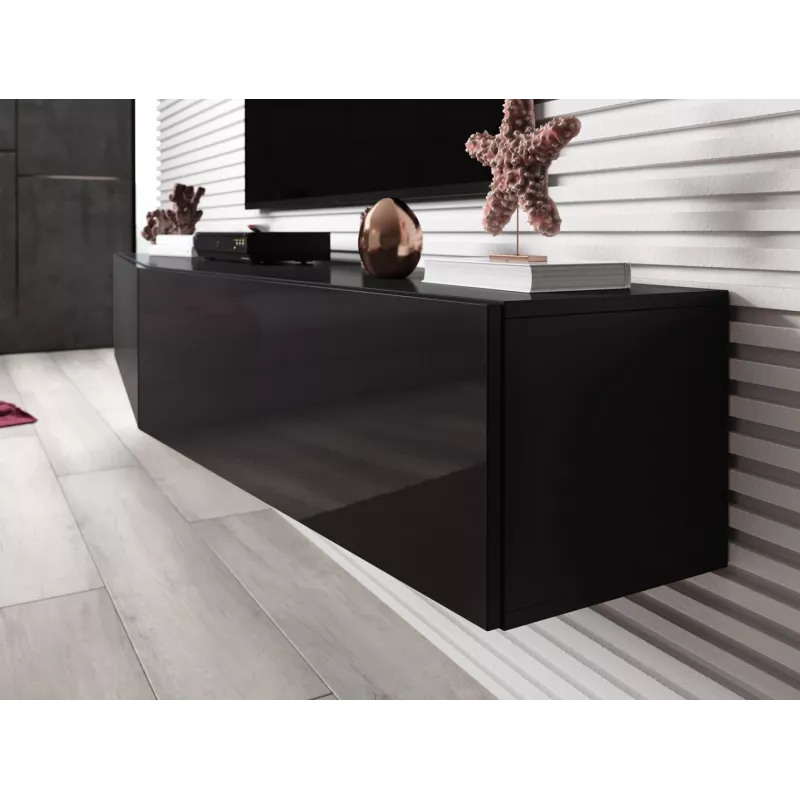 Cama TV-alus VIGO SLANT 180cm (2x90) must/must läikiv
