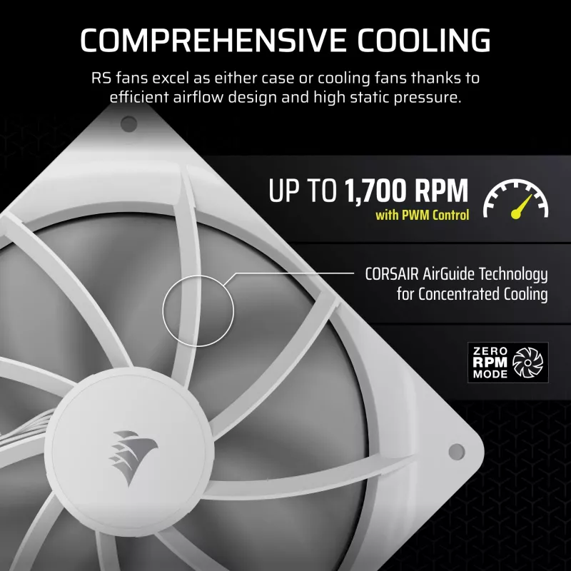 Fan Corsair RS140 14 cm Valge 330-1700 RPM