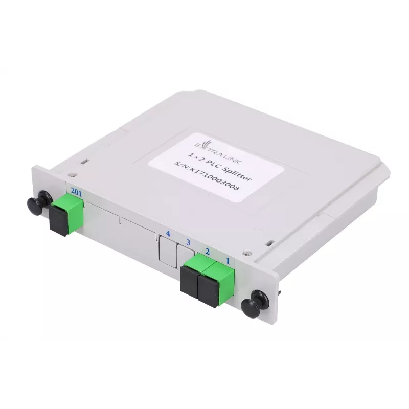 Optiline PLC jaotur 1:2 SC/APC pesatüüp, Extralink, must ABS