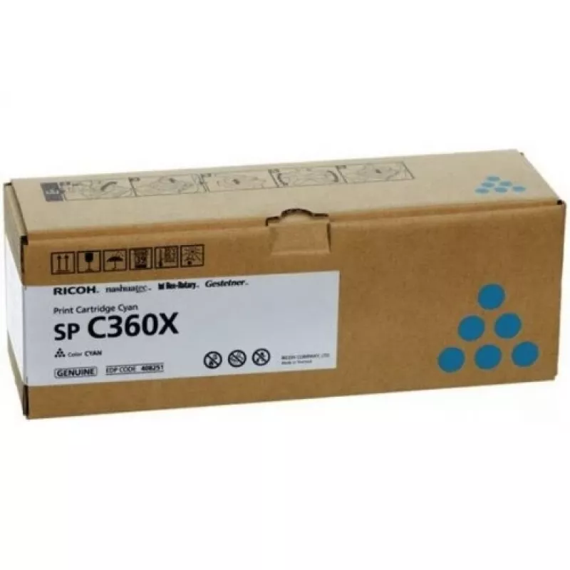Tonerikassett Ricoh SPC360X tsüaan — suure mahutavusega 9000 lehekülge