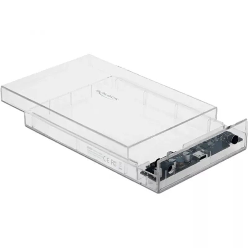HDD/SSD-korpus DeLOCK 42623 läbipaistev 2.5/3.5 tolli