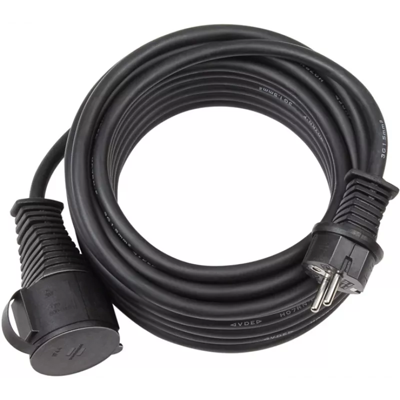 Brennenstuhl H07RN-F 3G1,5 - Toitepikenduskaabel (230 VAC) - CEE 7/7 (SCHUKO) (M) - CEE 7/7 (SCHUKO) (W) - 10,0m - Must (1167810)