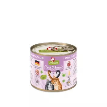 Märg kassitoit Fox4Pets DeliCATessen Lamb and Turkey 200 g — täisväärtuslik täiskasvanud kassi toit, valk 10,6%, rasv 6,5%, niiskus 78%