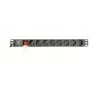 Toitejaotusseade GEMBIRD EG-PDU-014 — 8× Type F pistikupesa, 16 A, 3 m kaabel, 1U rack, 3680 W, must