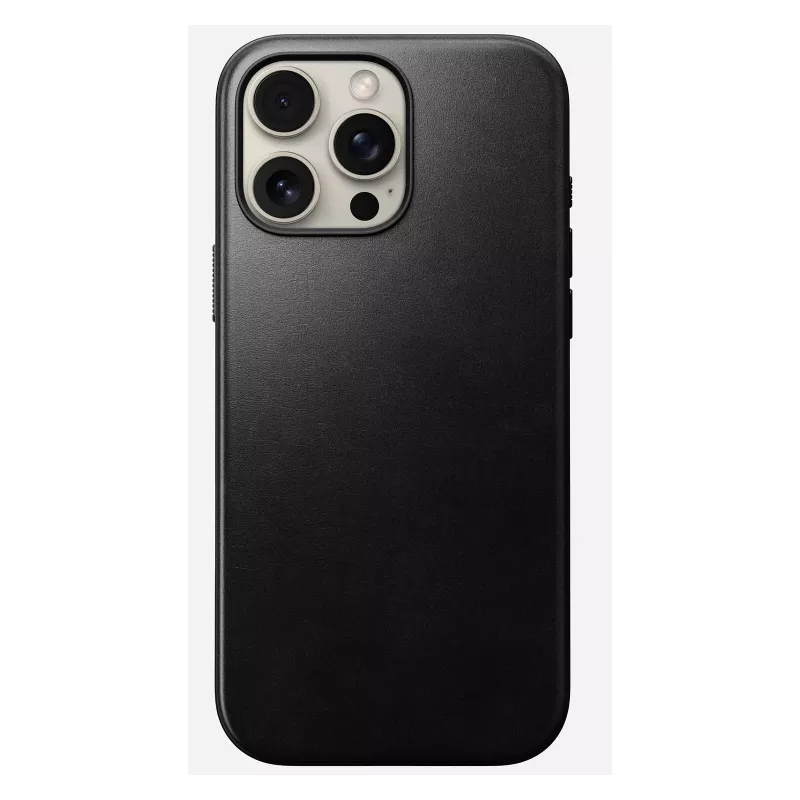 Mobiiltelefoni ümbris Nomad Modern Leather ümbris iPhone 16 Pro Max jaoks, 6,9 tolli (17,5 cm), must, nahk+PC+TPU