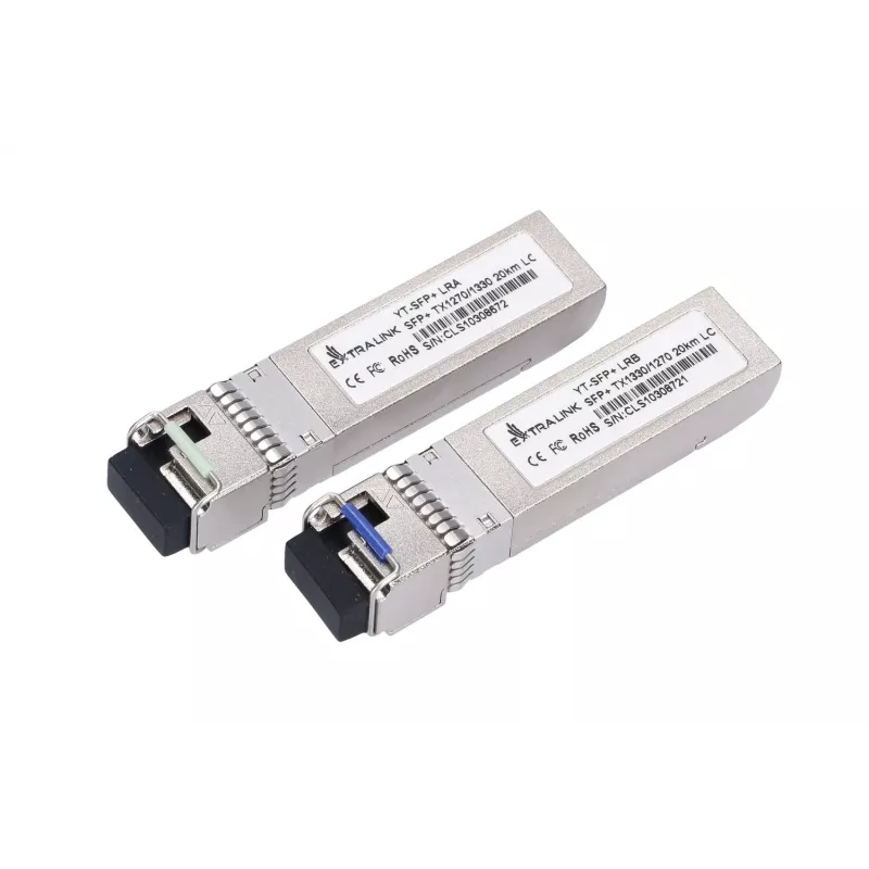 Extralink SFP+ 10G SFP+ WDM-moodul 10 Gbps 1270/1330 nm ühemoodiline 20 km LC DOM paar HP/ARUBA jaoks