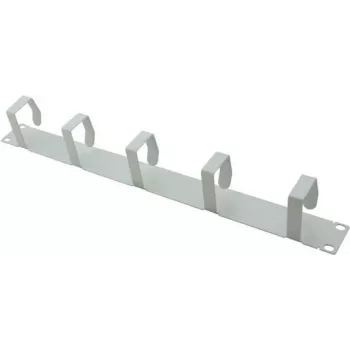 Kaablihaldusplaat helos 328643 1U kuue metallklambriga 70×40 mm helehall