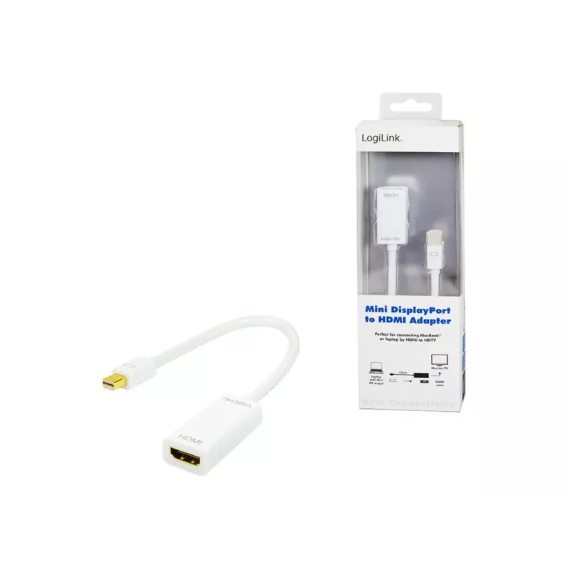 Videokaabli adapter LOGILINK Mini DisplayPort HDMI Type A CV0036A, 0,1 m, hall