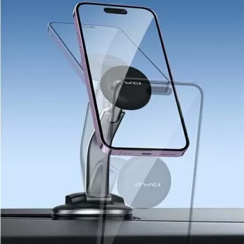 Magnetiline telefoni hoidik Awei X45 esiklaasile ja armatuurlauale kinnitamiseks, ühildub nutitelefonidega