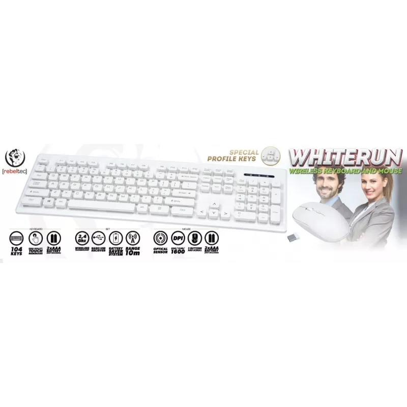 Rebeltec traadita klaviatuuri ja hiire komplekt Biae Whiterun