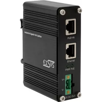 PoE+ jagaja Exsys EX-60325 802.3at, väljund 12 V DC 20 W
